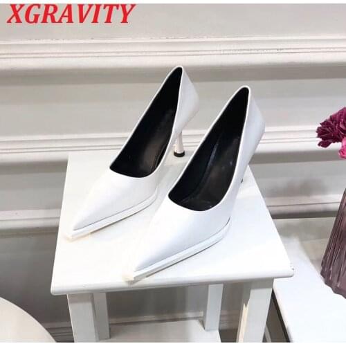 XGRAVITY Hot 2021 Sexy High Heel Women Shoes Pointed Toe Dress Shoes Ladies Fashin Dress Shoe New Sexy Fashion Lady Party Shoes