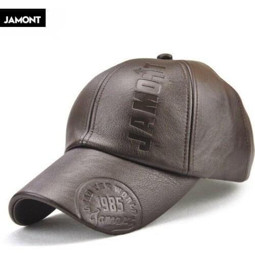 Retro Style Baseball Caps Men Pu Faux Leather Letter Embossing Outdoor Sport Sunshade Male Cap Snapback Hat Street Wear