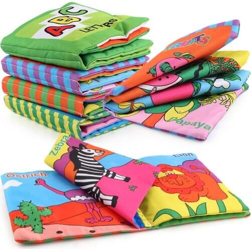 Newborn Baby Soft Fabric 3D Cloth Early Education Quite Book Childhood Learning Toys For Kids Ringing Paper Books 0-3 Years