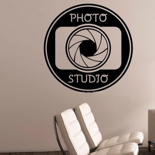 Photo Studio Sign Wall Decal Camera Photography hobby Sticker Business Room Office Salon Decorations Window Art poster DG576