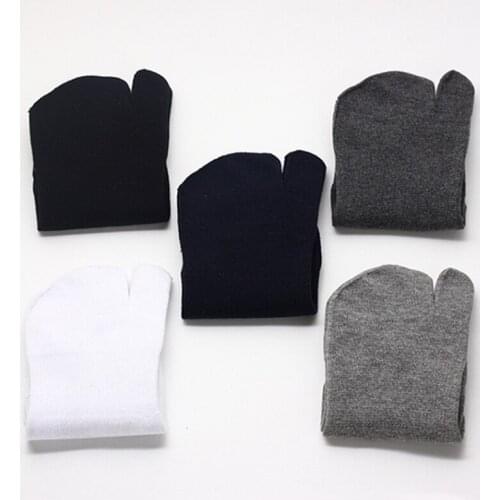 10 pairs/lot Summer Japanese Split Toe Tabi Socks Men Solid Color Black White Grey Yoga Socks Cotton Anti-sweat Ankle Socks