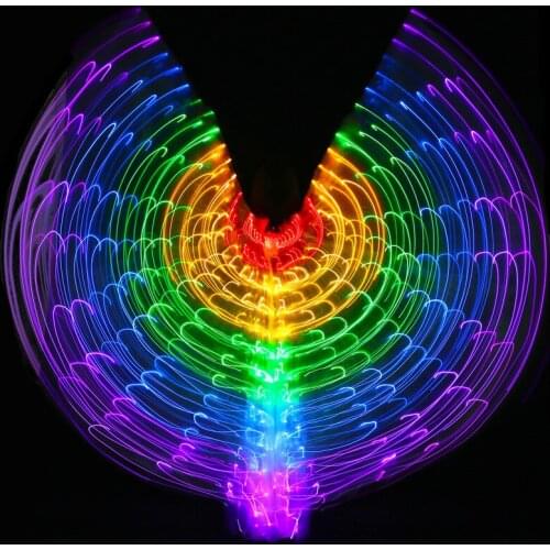 New Performance Prop Women Dance Accessories Girls DJ LED Wing Light Up Wing Costume LED Butterfly Wings Rainbow colourful