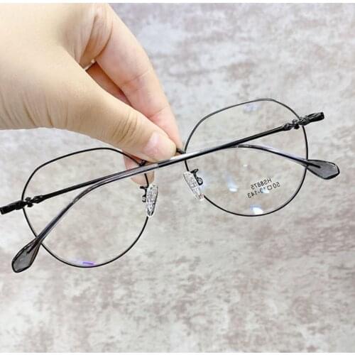 Anti Blue Ray Glasses Metal Oval Finished Myopia Glasses for Women&Men Shortsighted Prescription Eyeglasses Nearsighted Eyewear