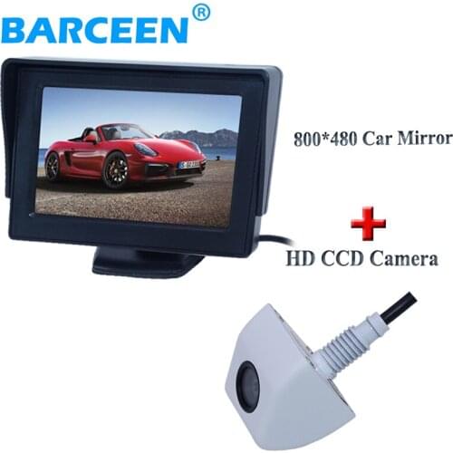 Plastics shell material 4.3" car rear monitor with lcd screen +170 angle car reversing camera waterproof use for various car