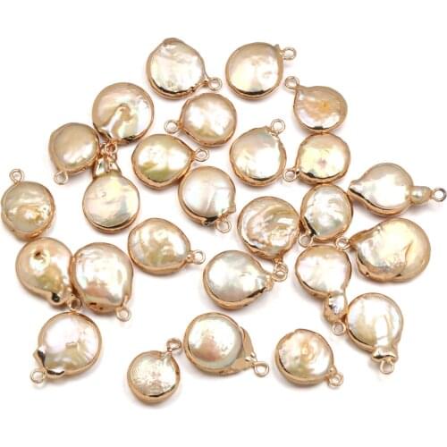 Natural Freshwater Pearl Pendants Round shape Charms Pendants For jewelry making DIY Accessories Fit Necklaces size 15x20mm