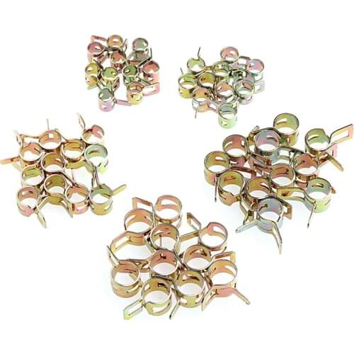50Pcs 5/6/7/8/9mm Spring Clip Fuel Line Hose Water Pipe Air Tube Clamps Fastener