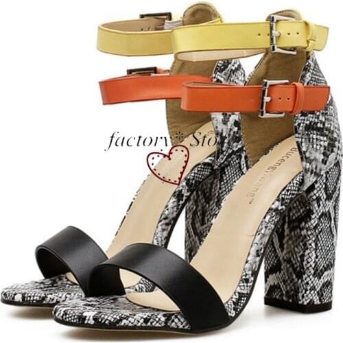 Chunky-Heel Sandals Heels Color Block Women Europe L Cosplay Shoes Christian Louboutin High Heels