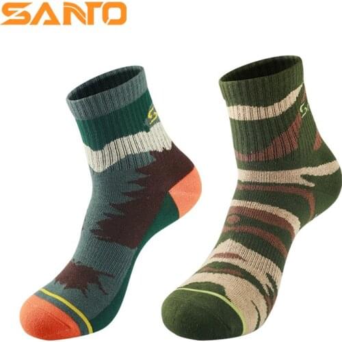 SANTO 3 Pairs S007 Sporting Socks Men Wicking Breathable Sports Foot Wear Cycling Spinning Workout Camping Hiking