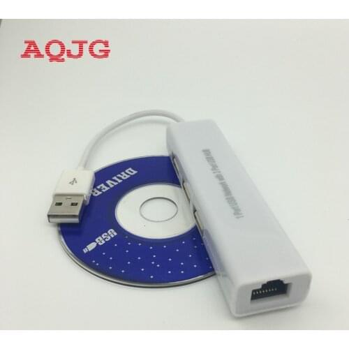 1 port usb network USB to RJ45 Lan Card Ethernet Network Cable 3 Port Hub for Win 8 7 XP HUB Computer lan card With CD driver