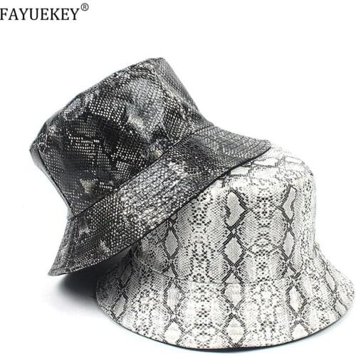 2020 Summer Hat Women Mens Panama Bucket Hat Snake Print Design Sunshade Fishing Fisherman Bob Hat Chapeu Femmes Hip Hop