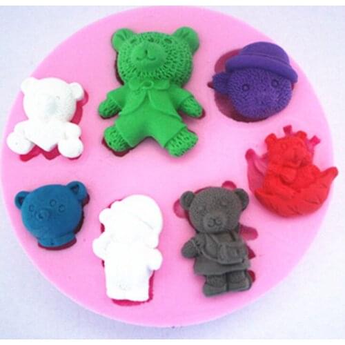 Silicone double sugar cake mould soap mould silicone 3 d die lace die bear