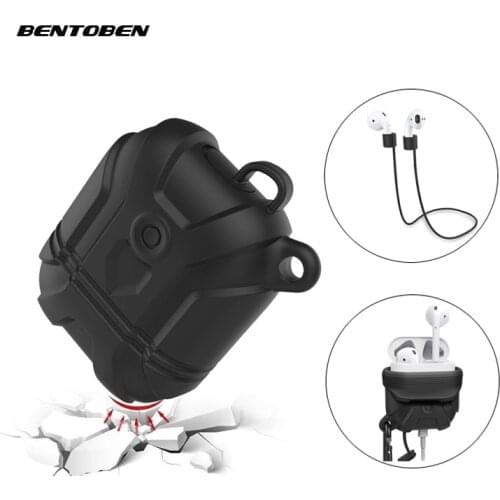BENTOBEN Silicon Case for Apple Airpods 1/2 Protective Bluetooth Wireless Earphone Cover for Apple Air Pods Charging Box Bags