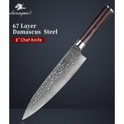 8 Inch Utility Chef Knife 67 Layer Forged Damascus Kitchen Knives Slicing Meat Japanese Cleaver Chef Knives With Wood Handle