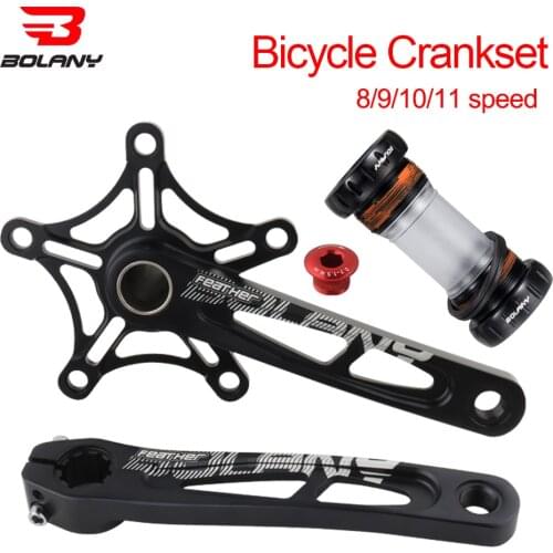 BOLANY Folding Bicycle crankset 170mm crank arm 130BCD ceramic bearing axle base bracket Aluminum Alloy Bike parts