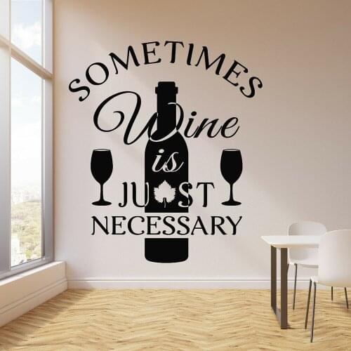 Wine Quotes Vinyl Wall Decal Bar Restaurant Sign Funny Kitchen Quote Wine Drink Home Decoraiton Wine Bottle Art Mural M93