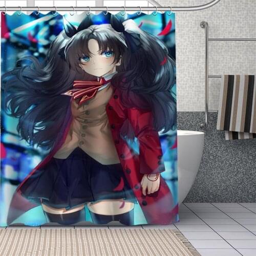 Anime Custom Waterproof Shower Curtains Fate stay night Curtain Bathroom Waterproof Polyester Curtains For Bathroom With Hook