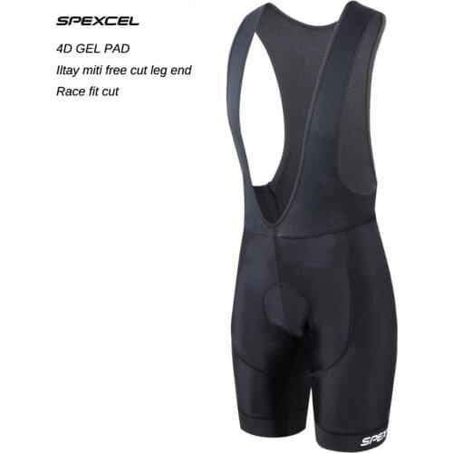 SPEXCEL high quality classic bib shorts race bicycle bottom Ropa Ciclismo bike 4D gel pad Italy Silicon grippers at leg