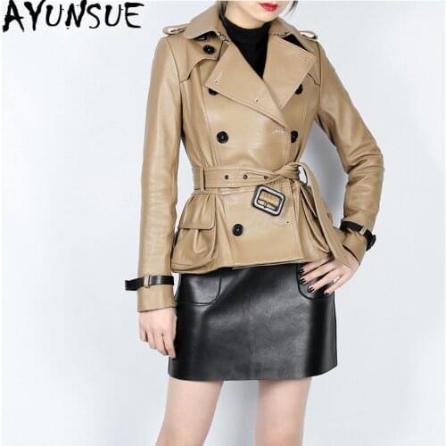 Real Genuine Leather Jacket Women Clothes 2020 Womens Fur Coat Spring Sheepskin Coat Tops Korean Elegant Trench Coats ZT2274