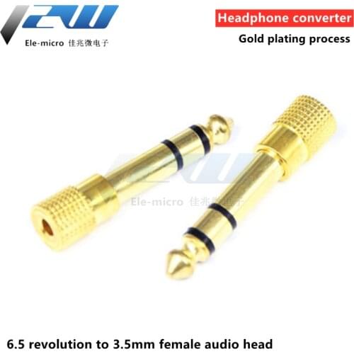 1pcs 6.5 revolution 3.5mm female audio adapter headphone adapter 6.35 microphone diy electronic drum amplifier speaker