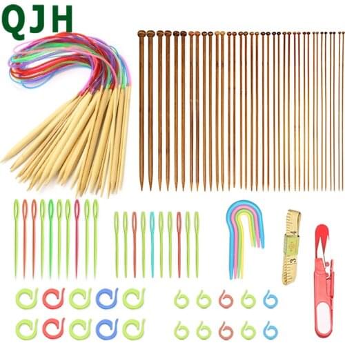 100Pcs DIY 18 Sizes Crochet Hooks Needles Stitches Knitting Craft Case Crochet set Weaving Tools Yarn Sewing Tools