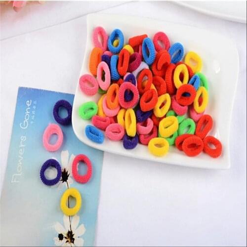 100Pcs/Lot Hair Accessories Elastic Hair Bands Simple Scrunchies Cute Rubber Band Ribbon Headdress Colorful Hair Bands for Women