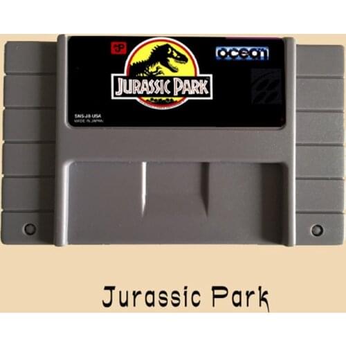 Jurassic Park 16 bit Big Gray Game Card For NTSC Game Player