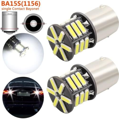 2pcs 1156 BA15S P21W 1157 BAY15D T20 7440 7443 LED 5730 LED Car Tail Bulb Brake Lights Auto Reverse Lamp Daytime Running Light