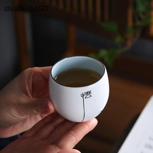Handmade Ceramic Teacup Coffee cup Tea Bowl Chinese Tea set Accessories Master Teacup Personal Single Cup Drinkware Supplies