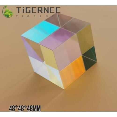 48*48*48mm Color Prism Six Bright Large Light Cube Creative Gifts Optical Experiments for Children Science