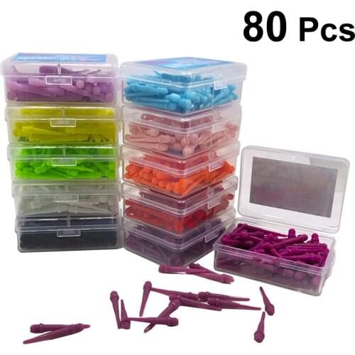 80pcs Dart Points Tips for Electronic Darts 2BA Screw Thread Dart Accessory (Mixed Color)