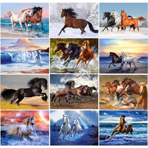Diamond Painting Horse Full Square Diamond Embroidery Animals Picture 5D Diy Mosaic Rhinestone Home Decoration