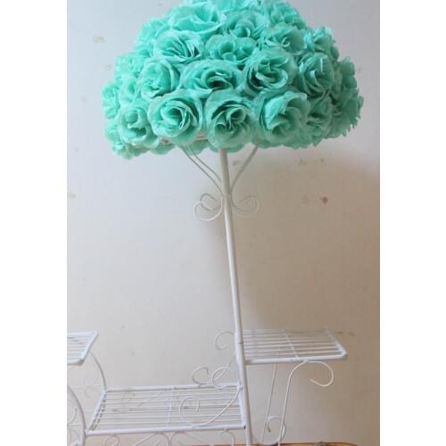 SPR 23cm*15 pcs/lot Rose kissing ball artificial silk flower wedding decoration Tiffany Blue color