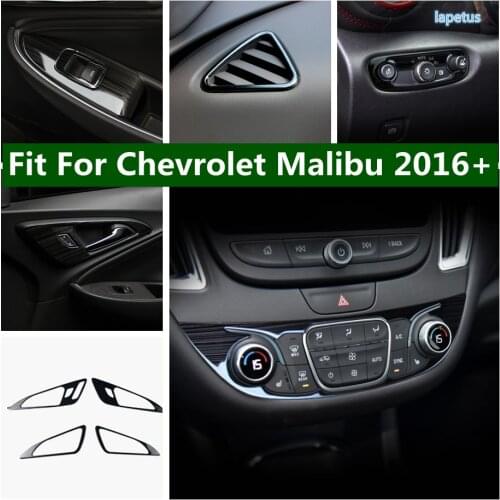 Door Handle Holder Window Lift Button Switch / AC Vent Cover Trim For Chevrolet Malibu 2016 - 2020 Stainless Steel Interior Part