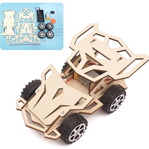 DIY 4 Wheel Assembling Car Technology Experiment Early Educational Toy Teach Set Kit Improve operational ability birthday gifts