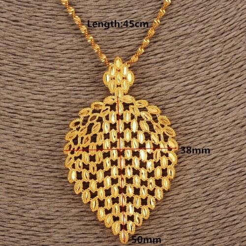 Dubai Women peacock Plume Pendant Necklace Yellow Solid Gold G/F thick Jewelry Africa/Arab Flower Gifts heavy