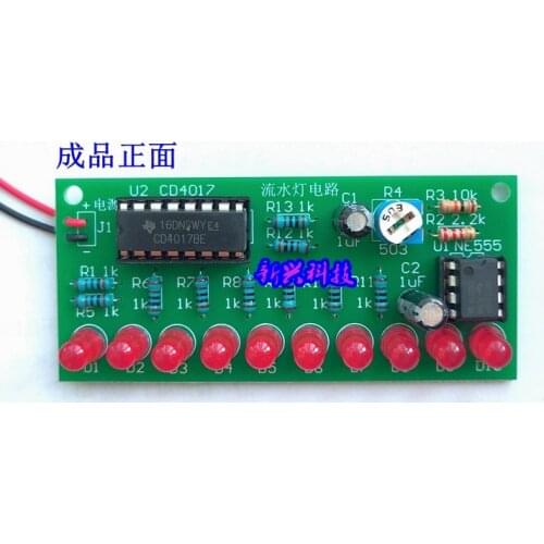 One-way Water Lamp Electronic Kit Set Assembly Spring Test Diy Digital Circuit Electronics