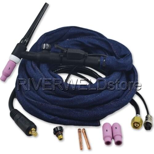 WP-17FV-12 12-Foot 150Amp Air-Ccooled Tig Welding Torch Complete With Flexible & Valve Head
