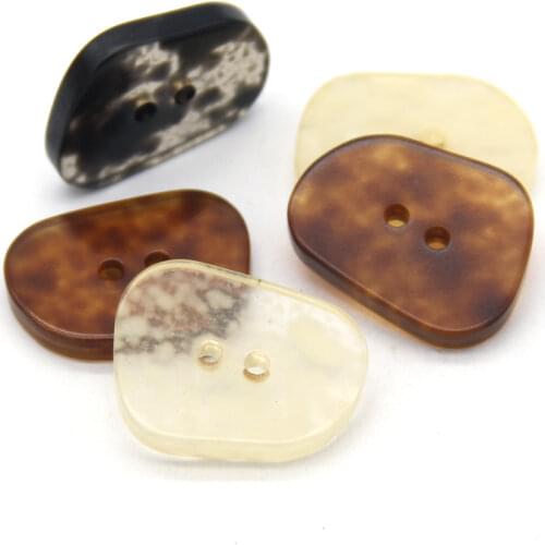 HENGC 38mm 44mm Irregular Transparent Resin Buttons For Women Coat Sweaters Garment Large DIY Decorative Accessories Wholesale