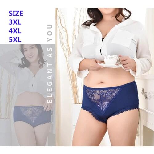 KIMYA Super Big Size Lace Panties Womens Underwear Plus Size Briefs Knicker Soft Smooth Lace Cool Thin Panties 3XL 4XL 5XL