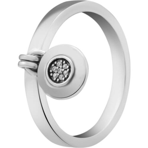 Authentic 925 Sterling Silver Clear CZ Signature Rings for Women Wedding Engagement Ring Fine Jewelry Gift Bague