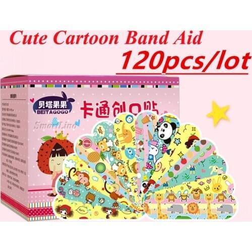 120pcs Cartoon Waterproof Bandage Band-Aid Hemostatic Adhesive For Kids Children Wound Bandage Wound Bandage Band Aida