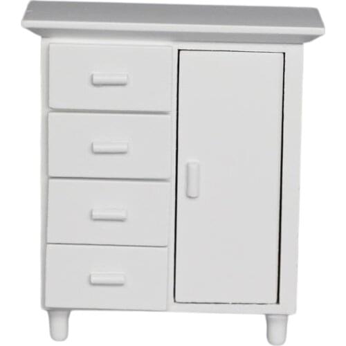 1/12 Dollhouse Furniture Model Miniature Solid Wood Side Cabinet Accessories