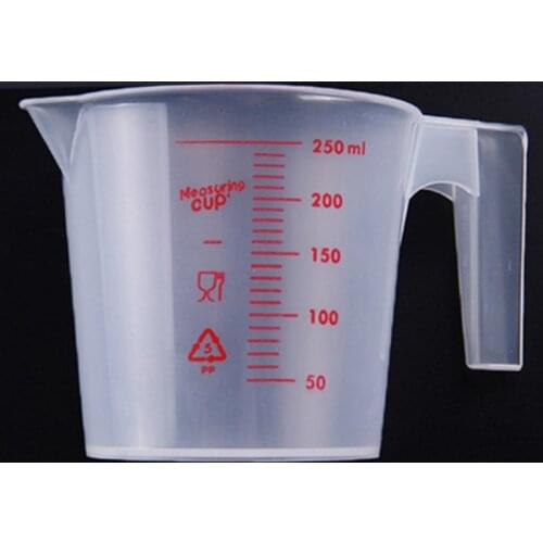 250ML Plastic Measuring Cup Jug Pour Spout Surface Kitchen Measure Cup with Graduated for Baking Beaker Liquid Measure