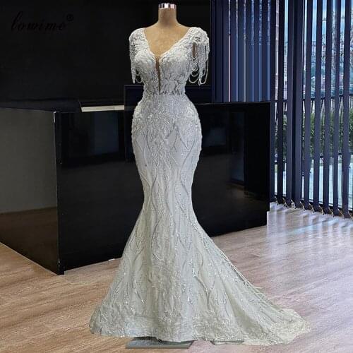 Plus Size White Wedding Dresses 2021 Mermaid Sleeveless Wedding Gowns With Beads Lace Bridal Dresses For Women Vestidos De Novia