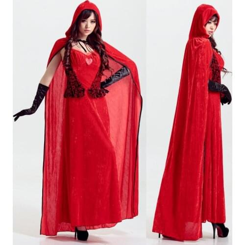Christmas Long Cloak Little Red Hat Stage Bar Performance Strapless Dresses