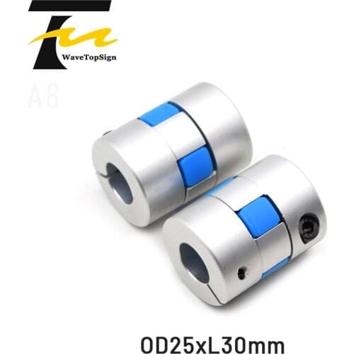 Three Jaws D25L30 Coupler Aluminium Plum Flexible Shaft Coupling Motor Connector CNC Flexible Couplings 5/6/6.35/8/10/12mm