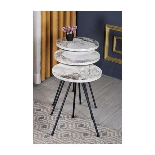 Modern Zigon coffee table 3'lü Black Metal Foot coffee tables table basse furniture living room table
