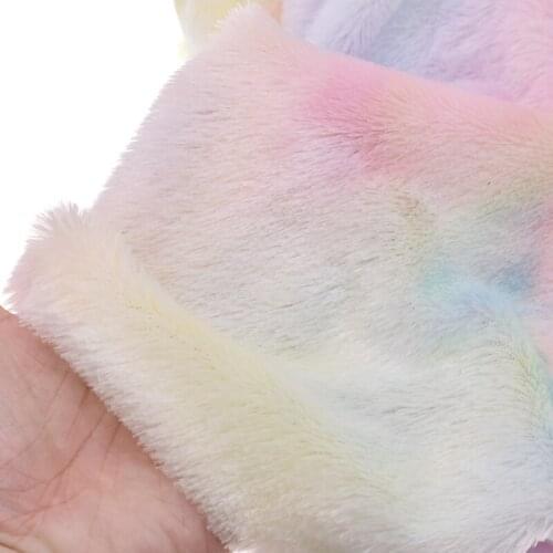 45x160cm Rainbow Color Winter Plush Fabric For DIY Home Textile Clothes Artificial Fur Fabric Sewing Materials