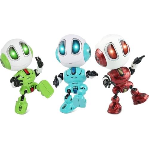 Steam Smart Talking Robot Toy DIY Gesture Electronic Removable Doll Toy Head Touch Sensor LED Light Deformation Alloy Robot