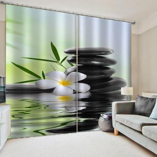 High quality custom 3d curtain fabric green bamboo curtains soundproof windproof curtains